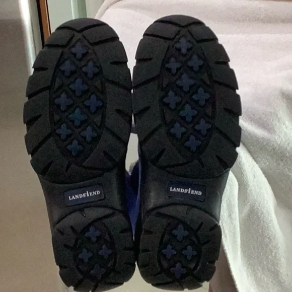 Women's Lands End pull on blue winter boots SZ 10 - Picture 4 of 5